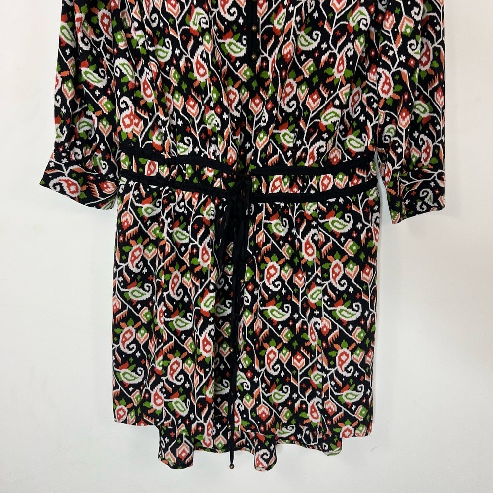 Veronica Beard Tie Front Silk Venice Mini Shirt Dress Size 6 - Picture 9 of 16